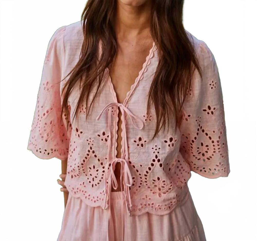 NEW LA FASHION CONCEPTS charlotte eyelet top in pink